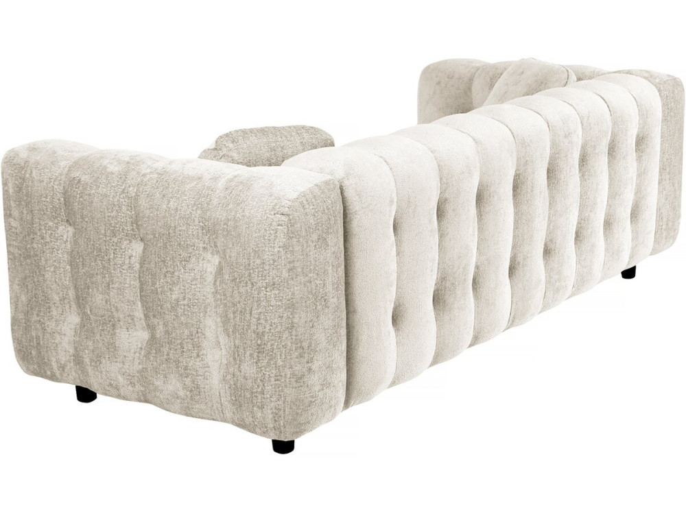 Vendome" straight sofa in chenille fabric - 3 seater - Beige