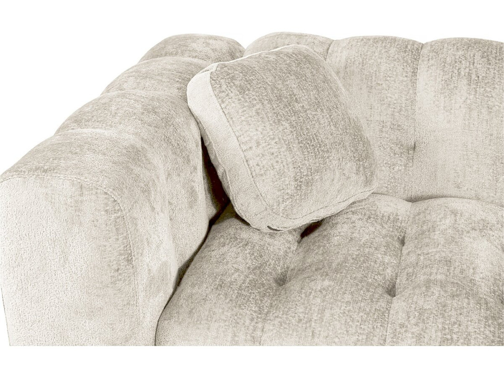 Vendome" straight sofa in chenille fabric - 3 seater - Beige