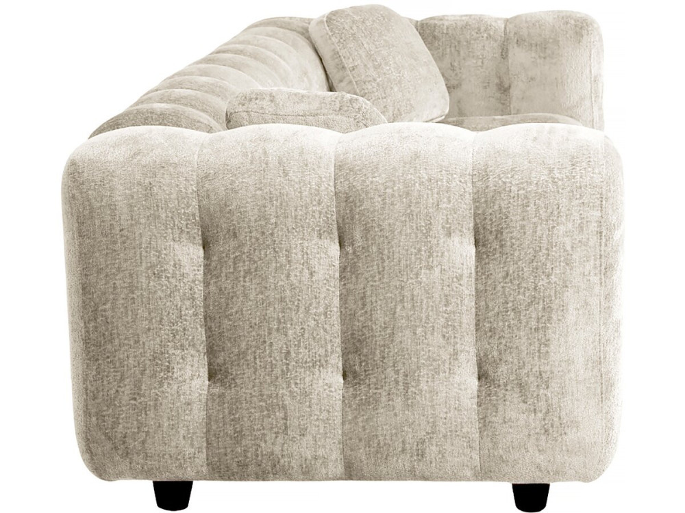Vendome" straight sofa in chenille fabric - 3 seater - Beige