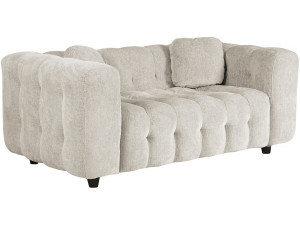 Vendome" straight sofa in chenille fabric - 2 seater - Beige