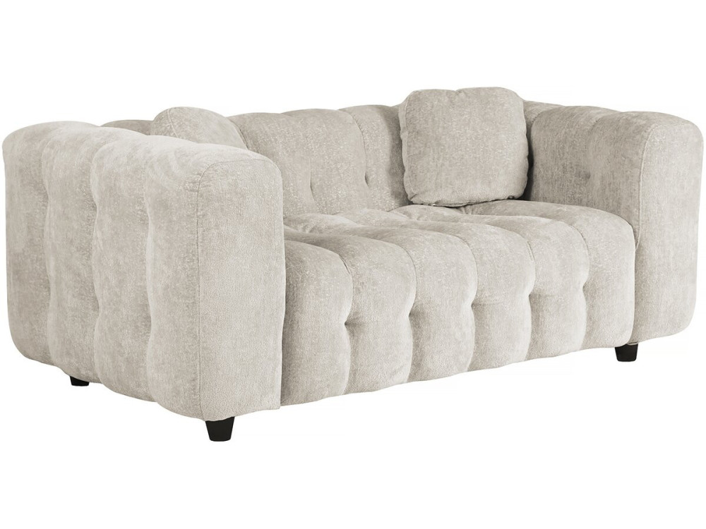 Vendome" straight sofa in chenille fabric - 2 seater - Beige