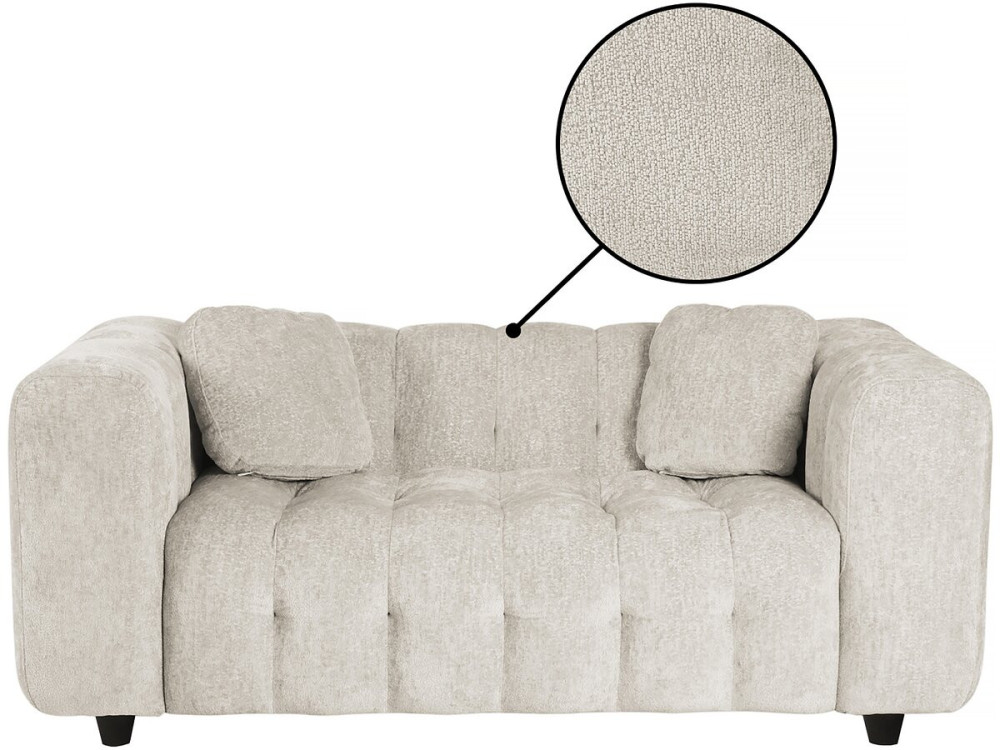 Vendome" straight sofa in chenille fabric - 2 seater - Beige