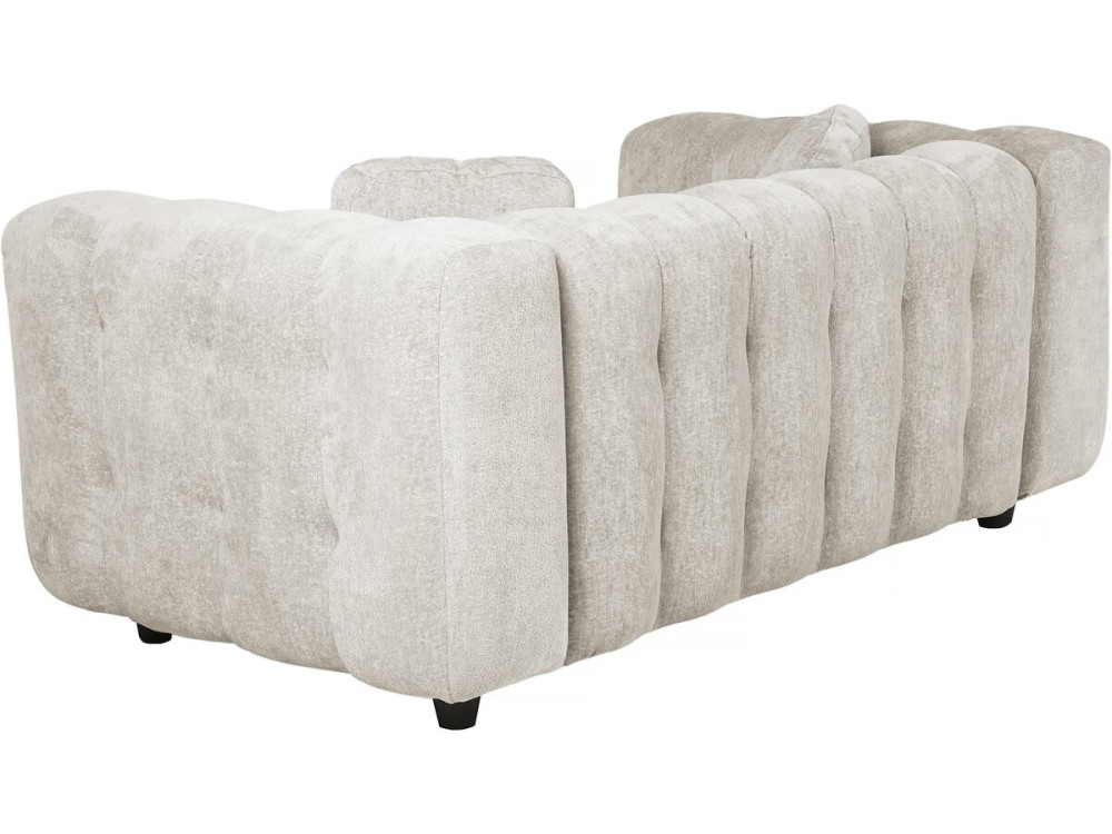 Vendome" straight sofa in chenille fabric - 2 seater - Beige