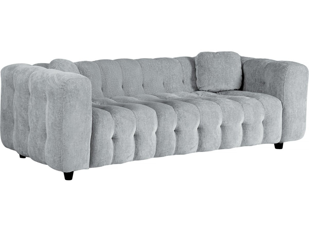 Vendome" straight sofa in chenille fabric - 3 seater - Grey