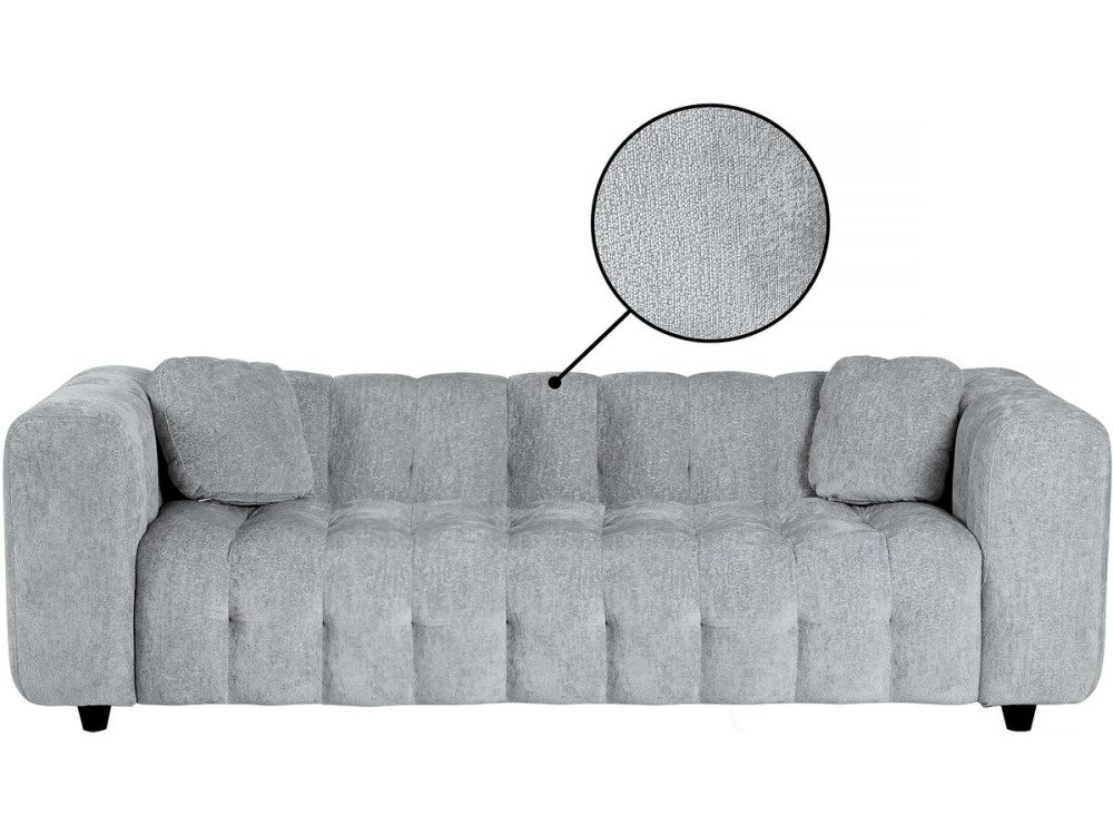 Vendome" straight sofa in chenille fabric - 3 seater - Grey