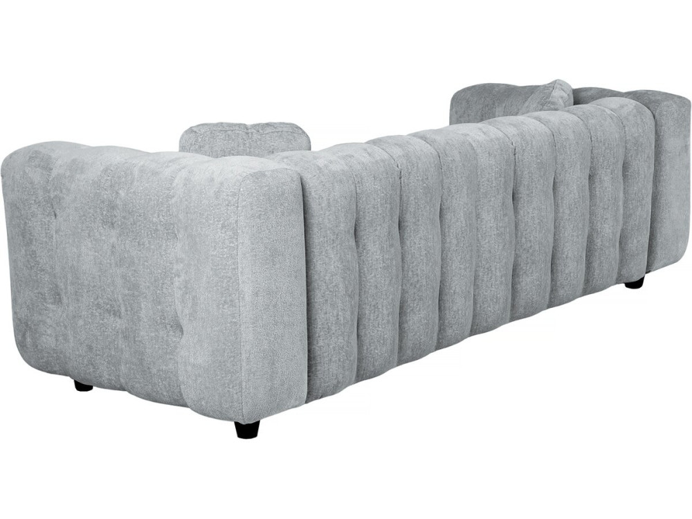 Vendome" straight sofa in chenille fabric - 3 seater - Grey