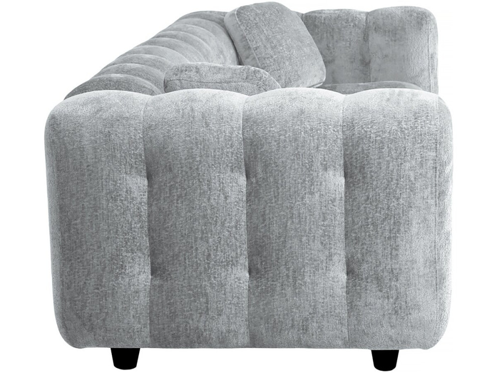 Vendome" straight sofa in chenille fabric - 3 seater - Grey