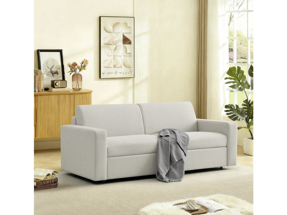Diana" express fabric sofa bed - Sleeps 140 cm - 3 - Beige
