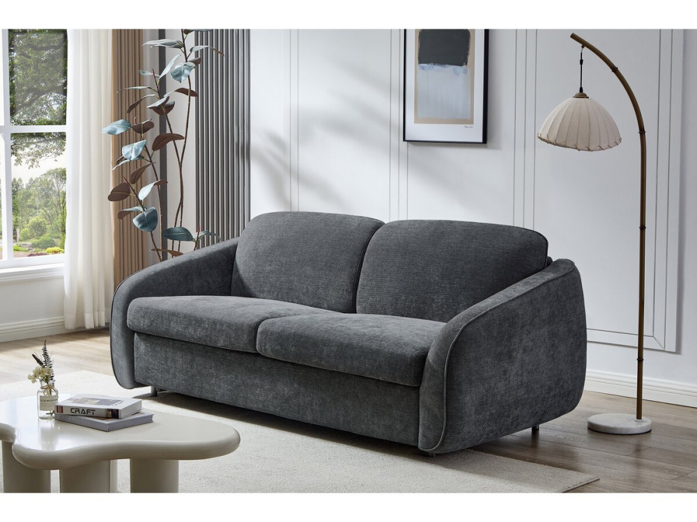 Laurie" express sofa bed in textured fabric - 202 x 107 x 85 cm