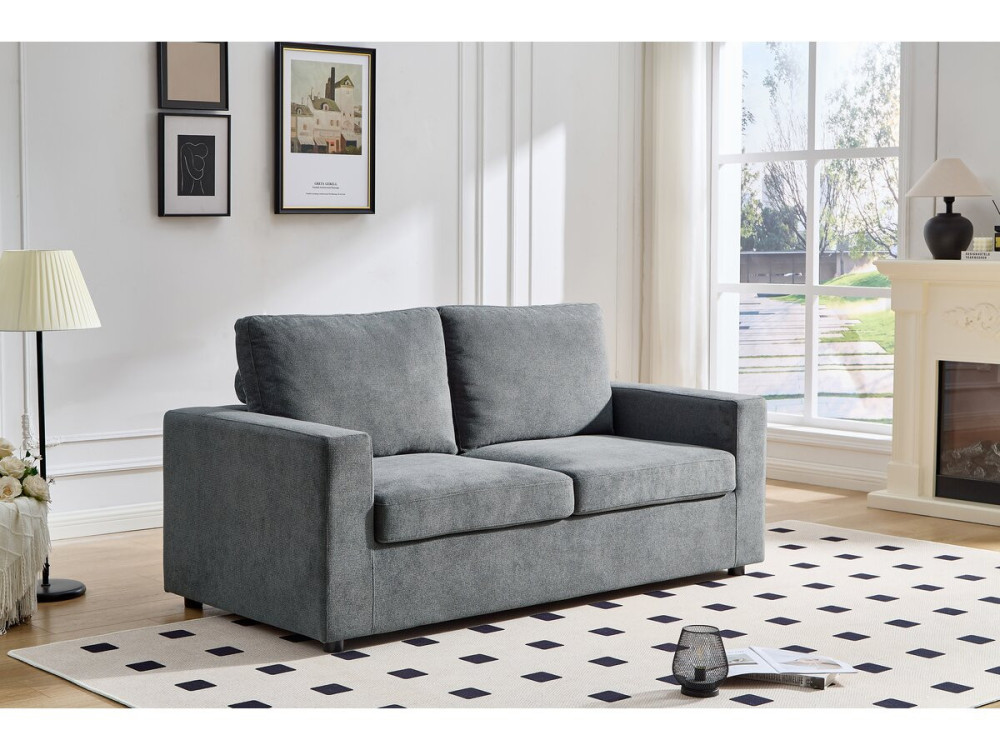 Elena" fabric express sofa bed - 3 seater - 140 cm bed - Grey