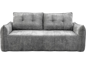 Silvano" straight sofa in textured fabric - 3 seater - Grey