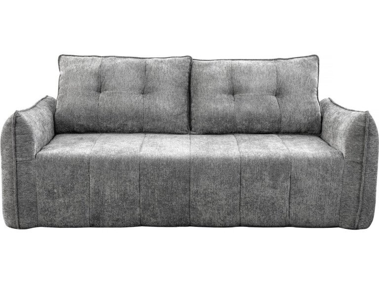 Silvano" straight sofa in textured fabric - 3 seater - Grey