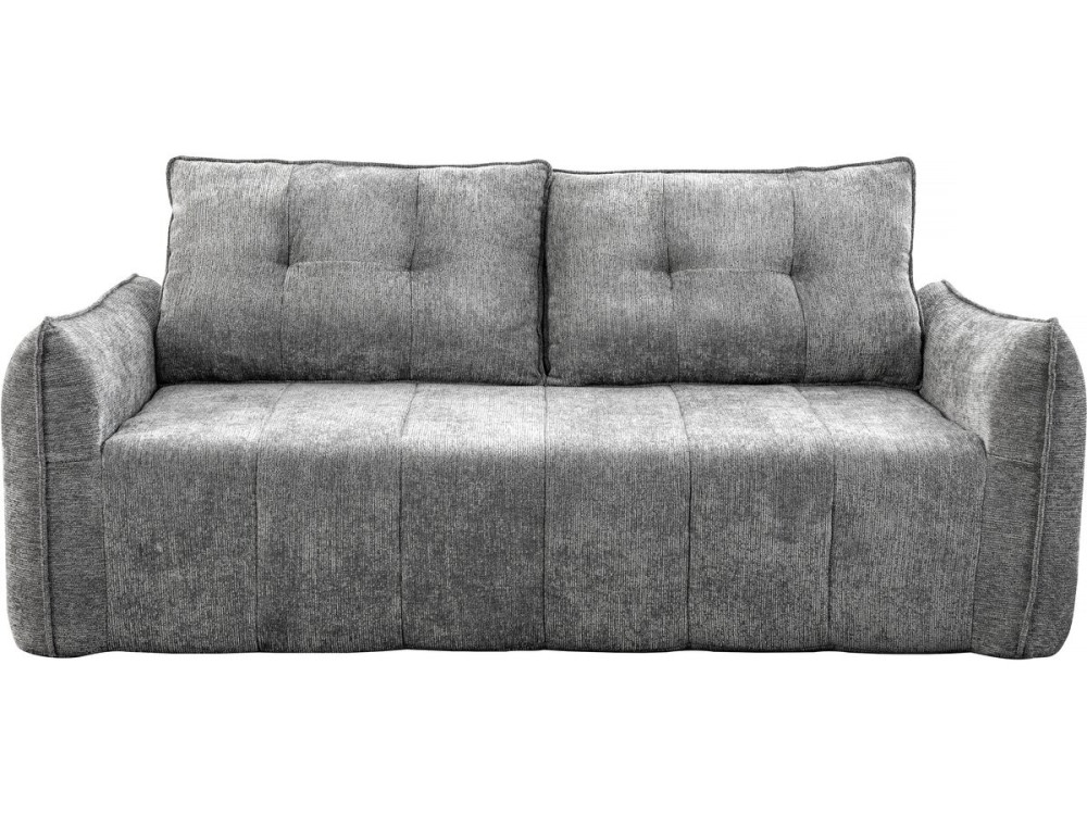 Silvano" straight sofa in textured fabric - 3 seater - Grey