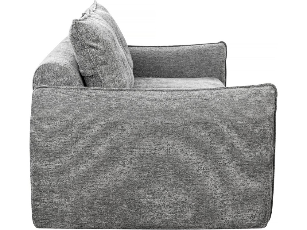 Silvano" straight sofa in textured fabric - 3 seater - Grey