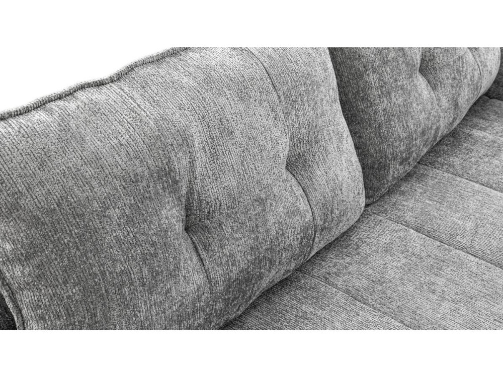Silvano" straight sofa in textured fabric - 3 seater - Grey