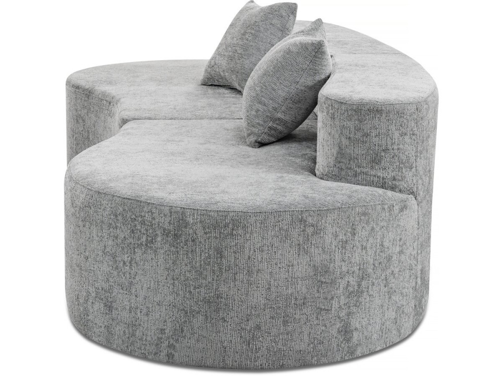 Avola" comma sofa in textured fabric - 3 seater - Grey