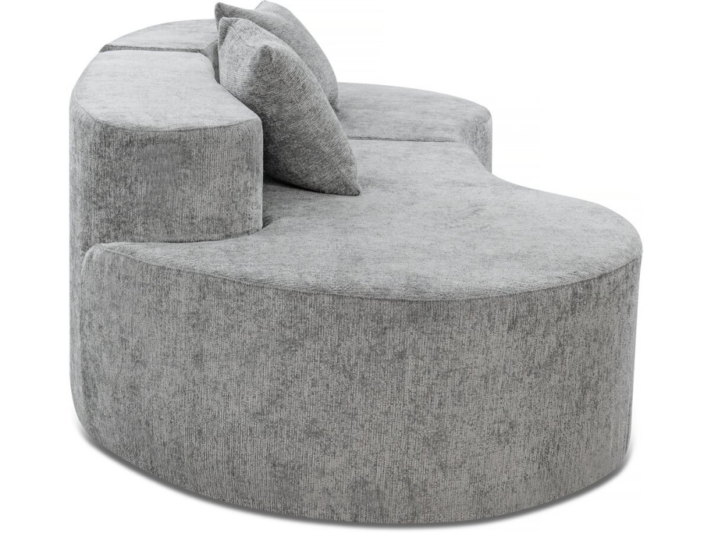 Avola" comma sofa in textured fabric - 3 seater - Grey