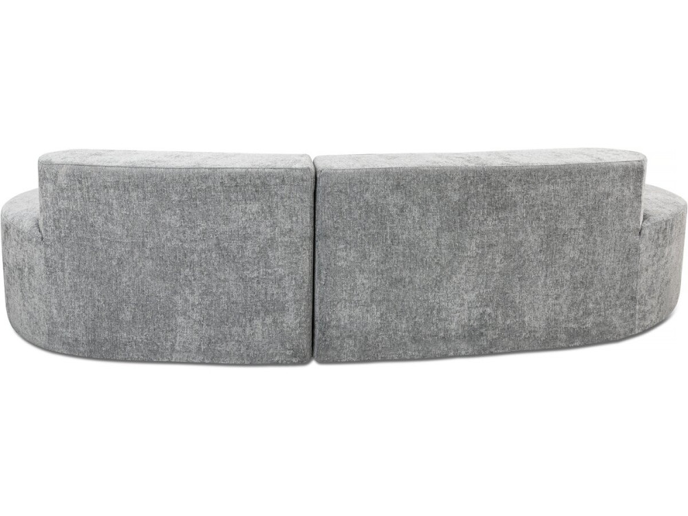 Avola" comma sofa in textured fabric - 3 seater - Grey