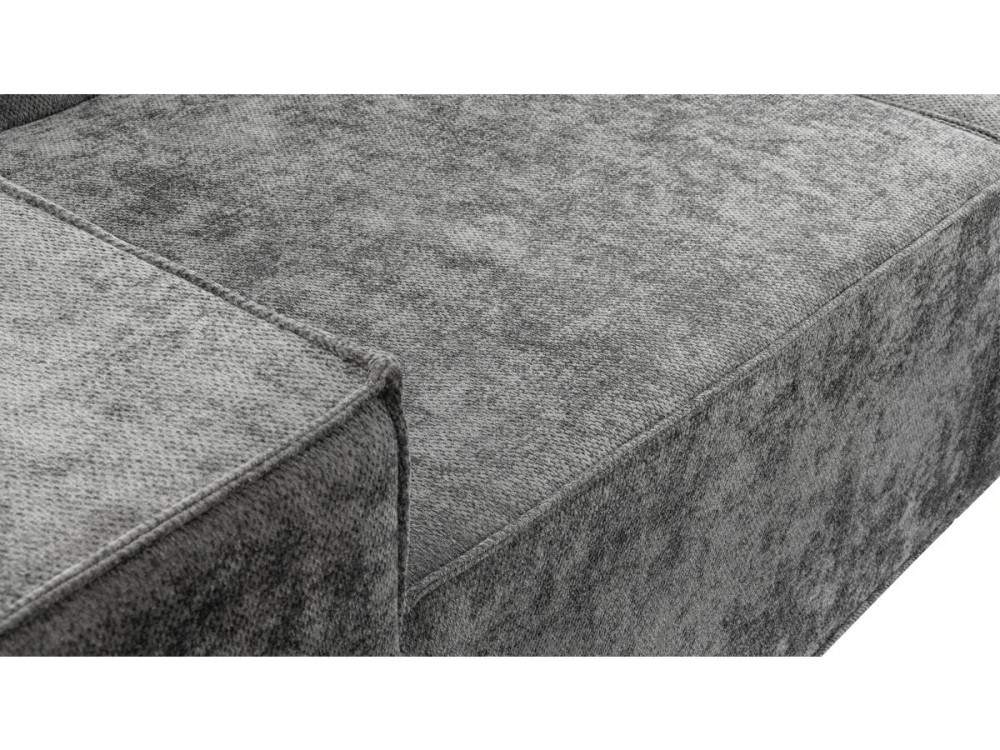 Lusso" modular sofa with ottoman in textured fabric - 3 seater - Grey
