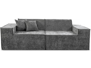 Lusso" modular upright sofa in textured fabric - 3 seater - Grey