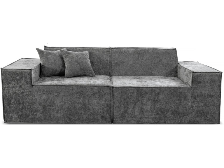 Lusso" modular upright sofa in textured fabric - 3 seater - Grey