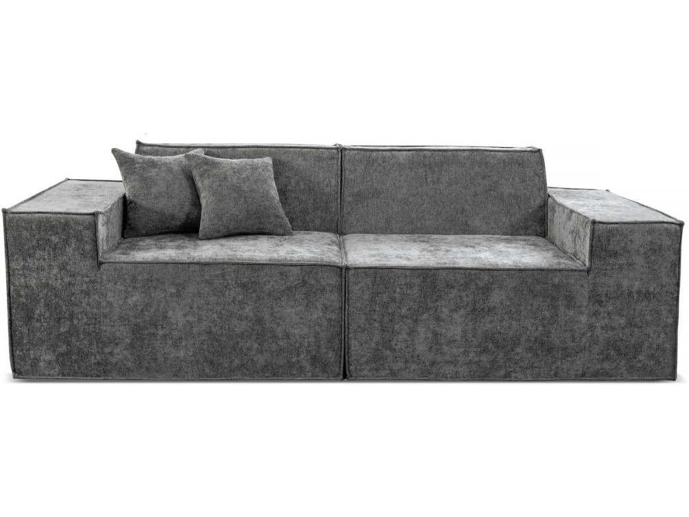 Lusso" modular upright sofa in textured fabric - 3 seater - Grey
