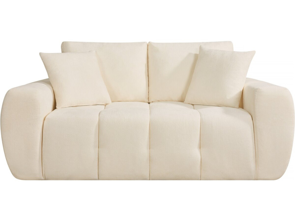 Léonie" straight sofa in bubble fabric - 2 seater - Beige