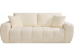 Léonie" straight sofa in bubble fabric - 3 seater - Beige