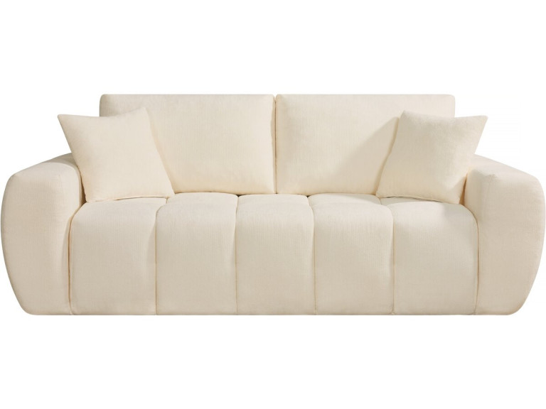 Léonie" straight sofa in bubble fabric - 3 seater - Beige