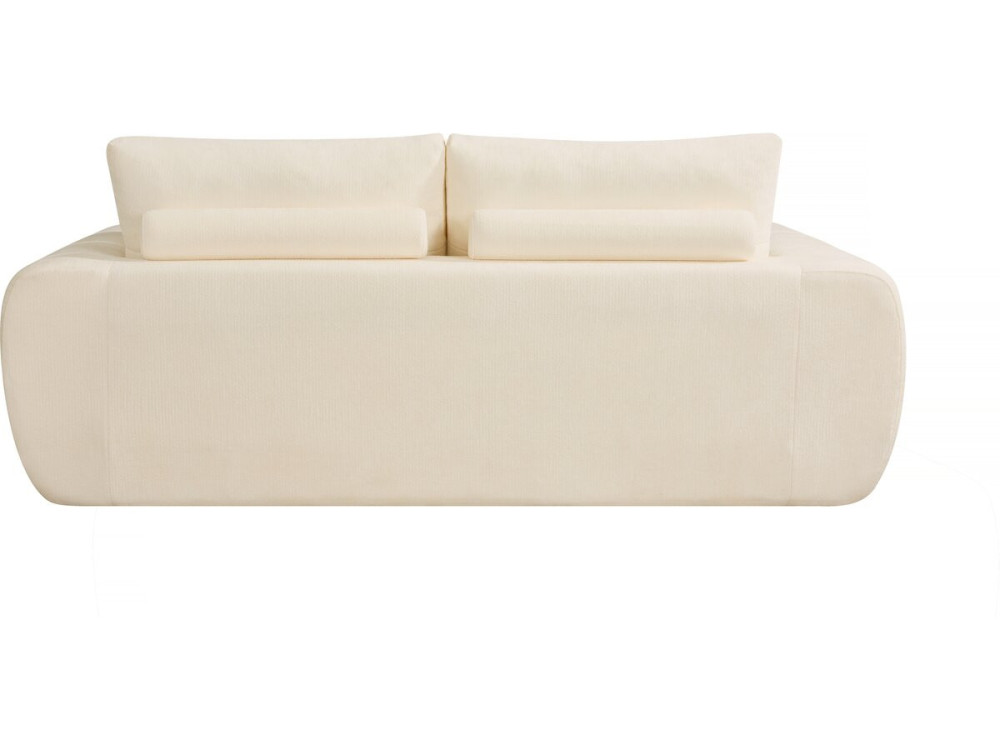 Léonie" straight sofa in bubble fabric - 3 seater - Beige