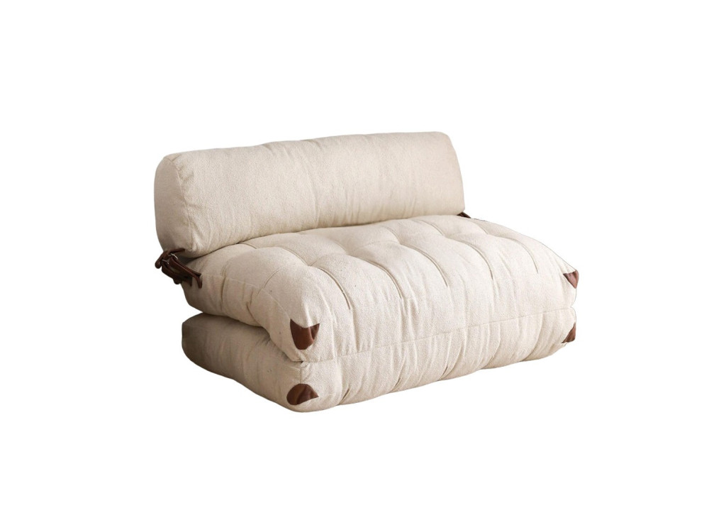 2-seater sofa bed in "Fold" fabric - 120 x 75 x 79 cm - Cream