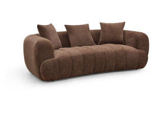"La Fayette" Textured Fabric Bubble-Style Straight Sofa - 3-Seater - Brown
