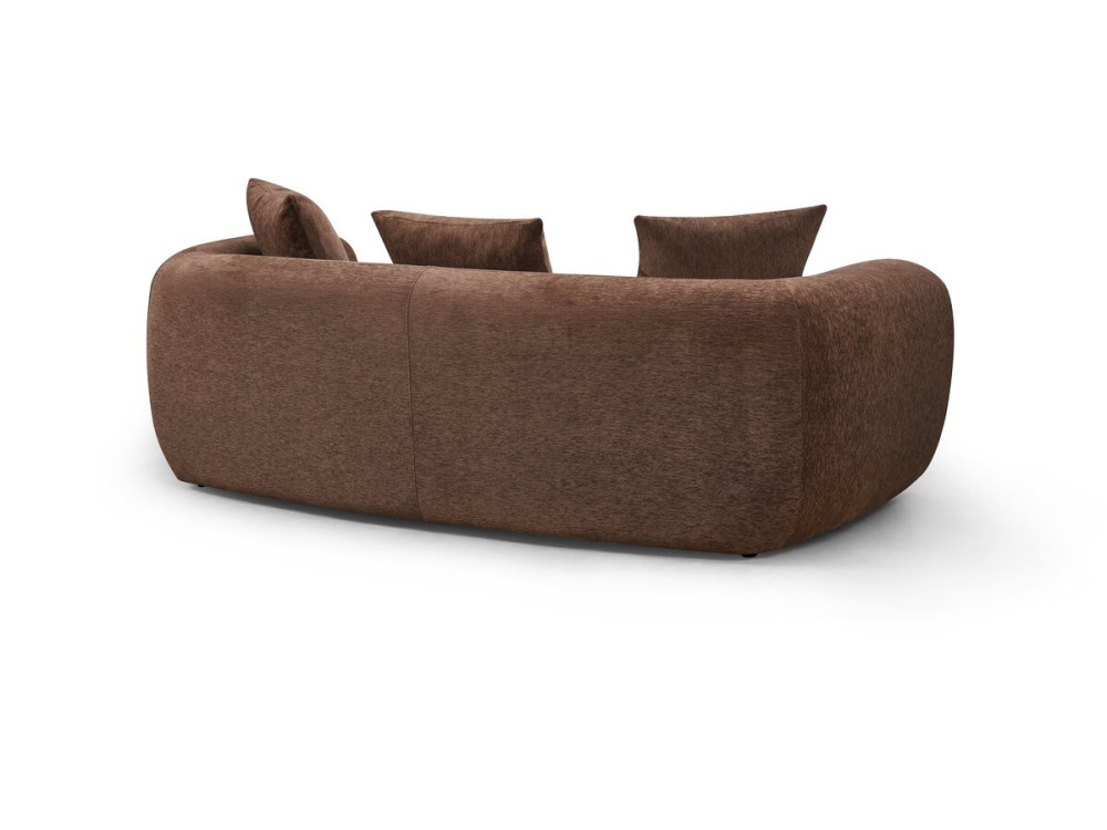"La Fayette" Textured Fabric Bubble-Style Straight Sofa - 3-Seater - Brown