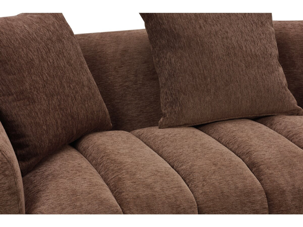 "La Fayette" Textured Fabric Bubble-Style Straight Sofa - 3-Seater - Brown