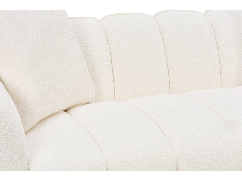 "Balzac" Bubble-Style Fabric Straight Sofa - 3-Seater - Cream