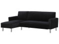 Angled Reversible Fabric Corner Sofa "Rio" - 5 Places Black - Black