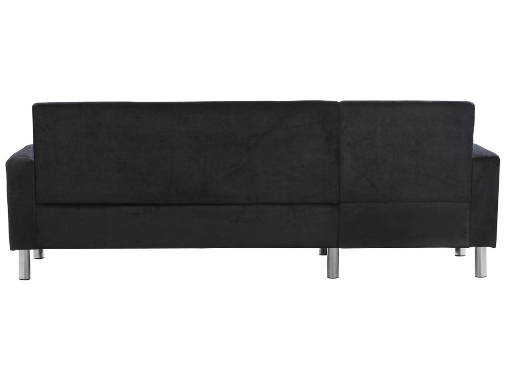 Angled Reversible Fabric Corner Sofa "Rio" - Black