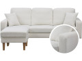 Reversible fabric corner sofa "Gabby" - 3 seater - White - White Loop