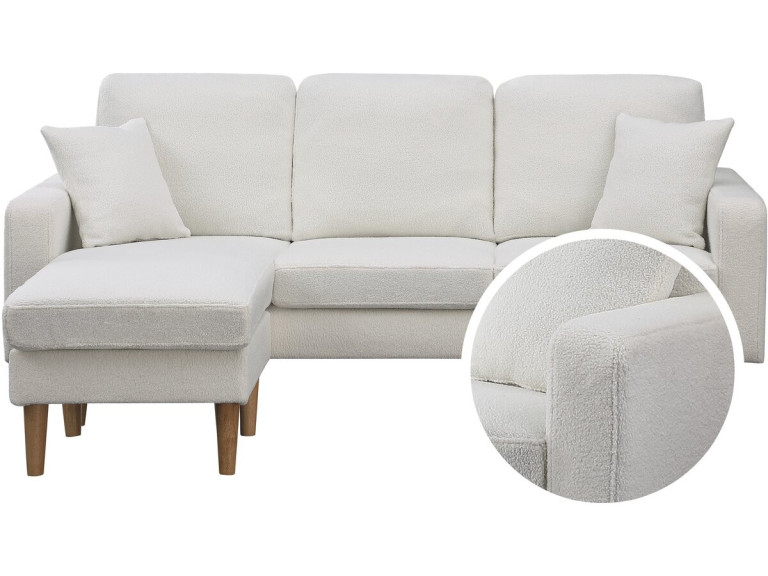 Reversible fabric corner sofa "Gabby" - 3 seater - White