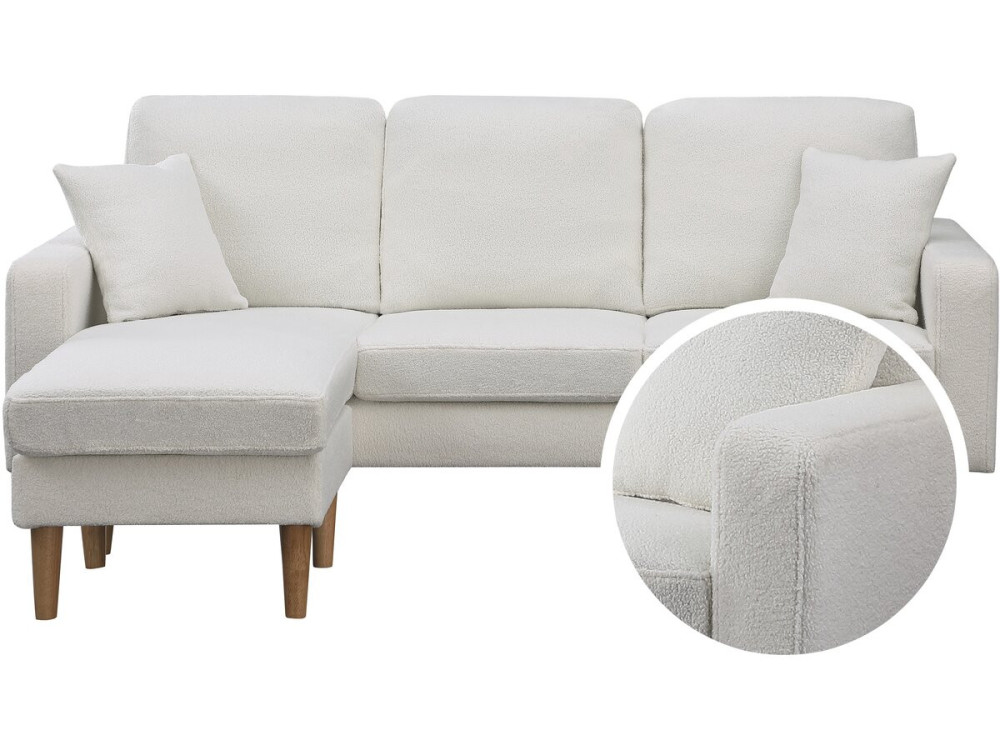 Reversible fabric corner sofa "Gabby" - 3 seater - White