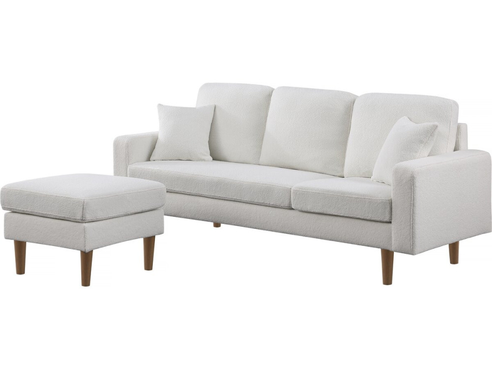 Reversible fabric corner sofa "Gabby" - 3 seater - White