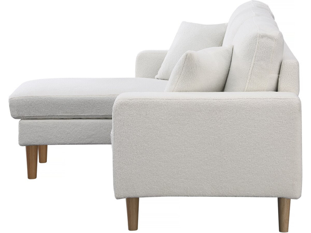 Reversible fabric corner sofa "Gabby" - 3 seater - White