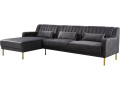 Oliver velvet corner sofa - 275 x 161 x 81 cm - 5 seats - Grey - Left corner - GREY