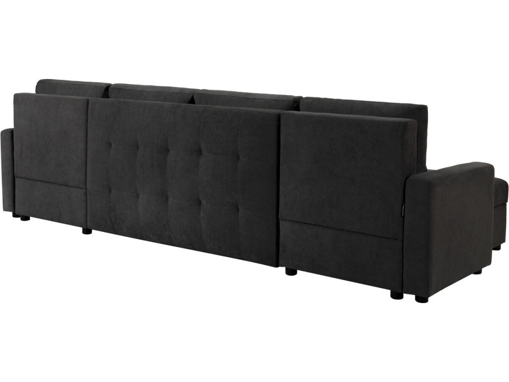 Antoine" panoramic convertible sofa with storage compartments - 5 seater - Dark grey