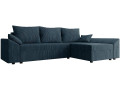 Vaugirard convertible corner sofa with storage in corduroy - 3 seats - Blue - blue