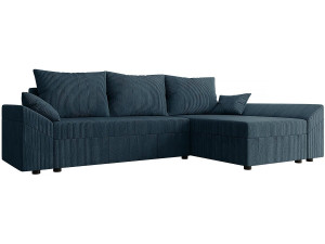 Vaugirard convertible corner sofa with storage in corduroy - 3 seats - Blue