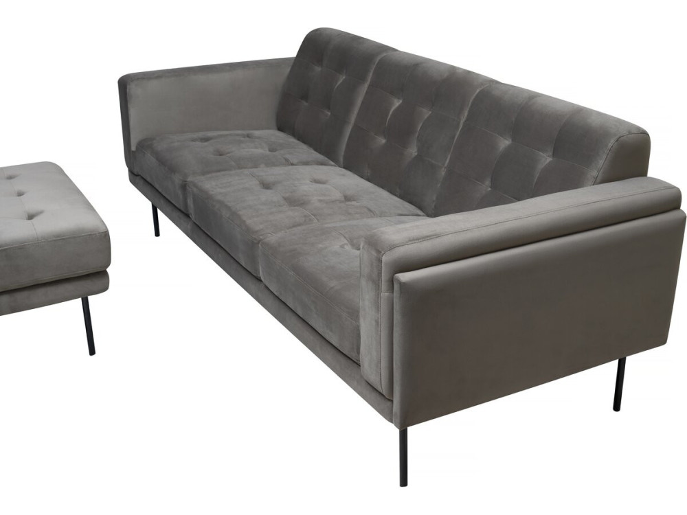 Noé reversible velvet corner sofa - 3 seats - Grey