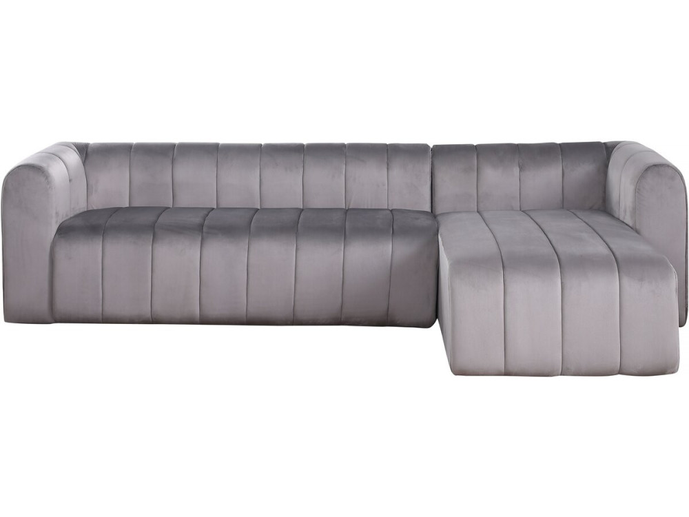 “Victor Hugo” velvet corner sofa - 3 seater - Grey