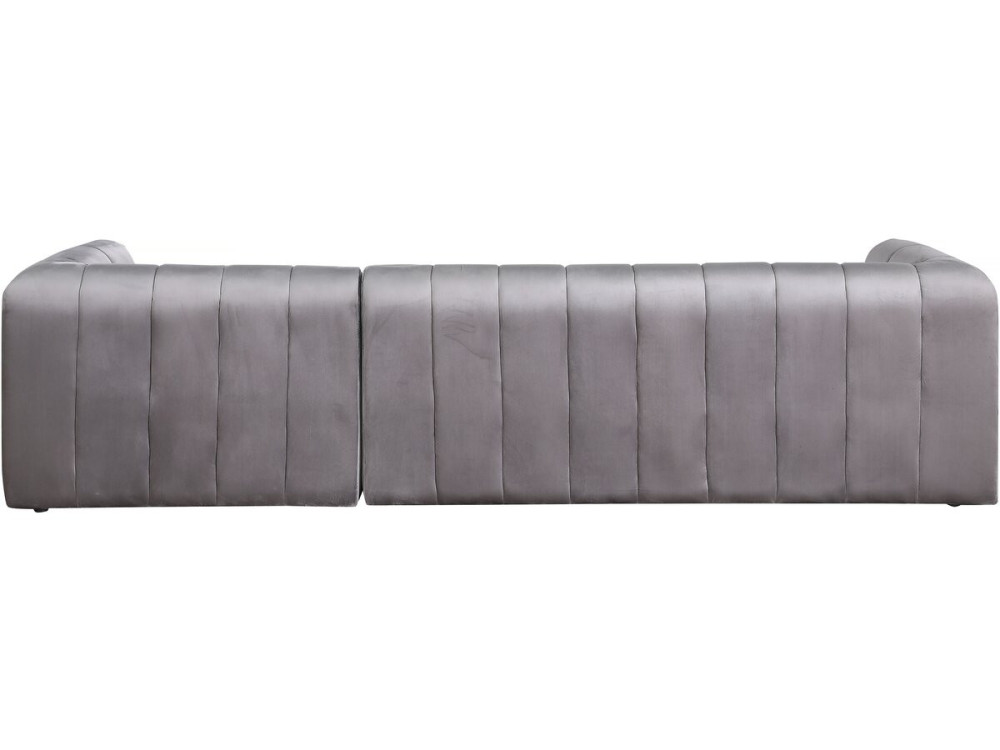 “Victor Hugo” velvet corner sofa - 3 seater - Grey