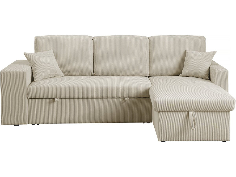 Axel convertible/reversible corduroy corner sofa - 3 seater - Beige